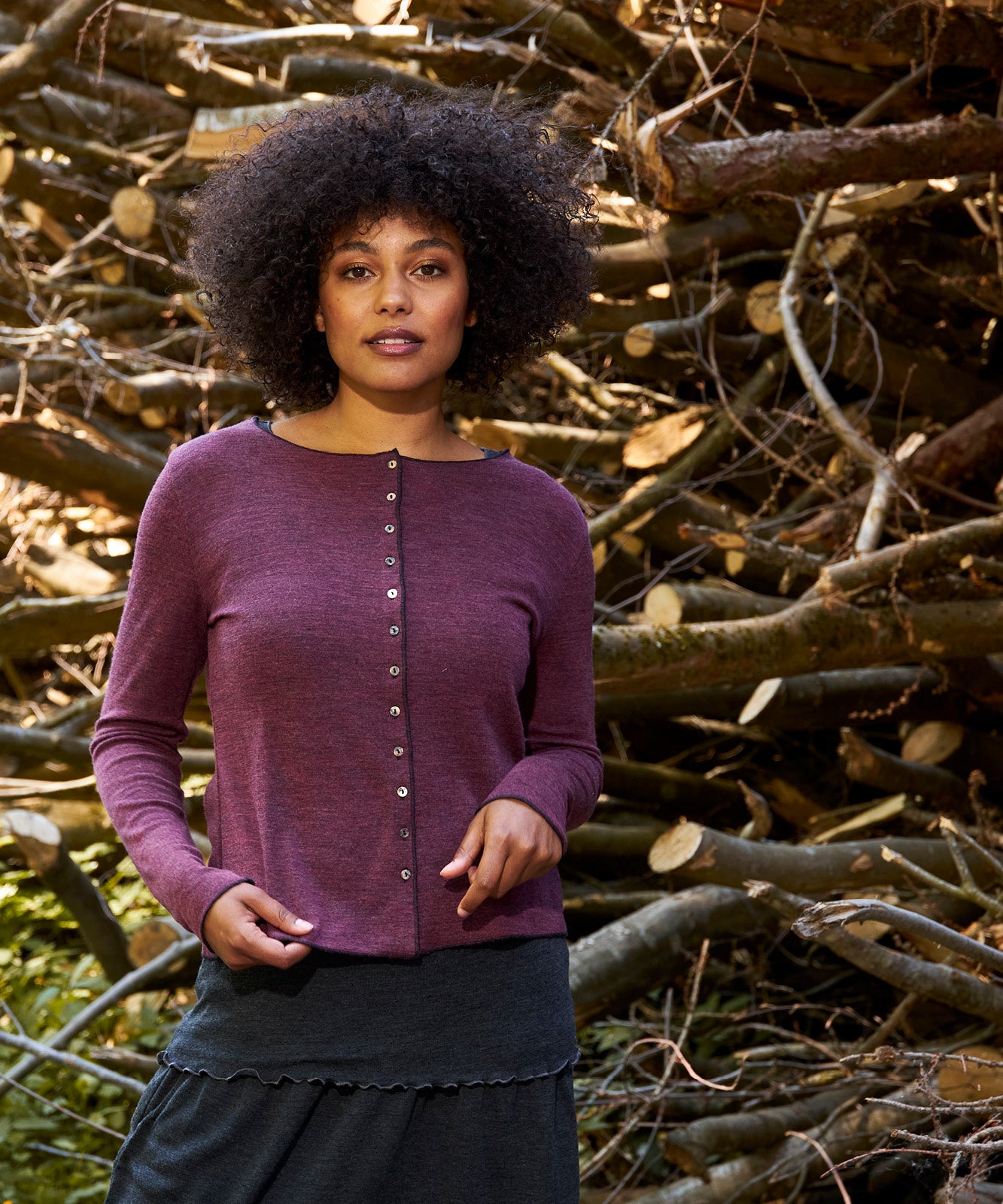 Cardigan Merinowolle melange