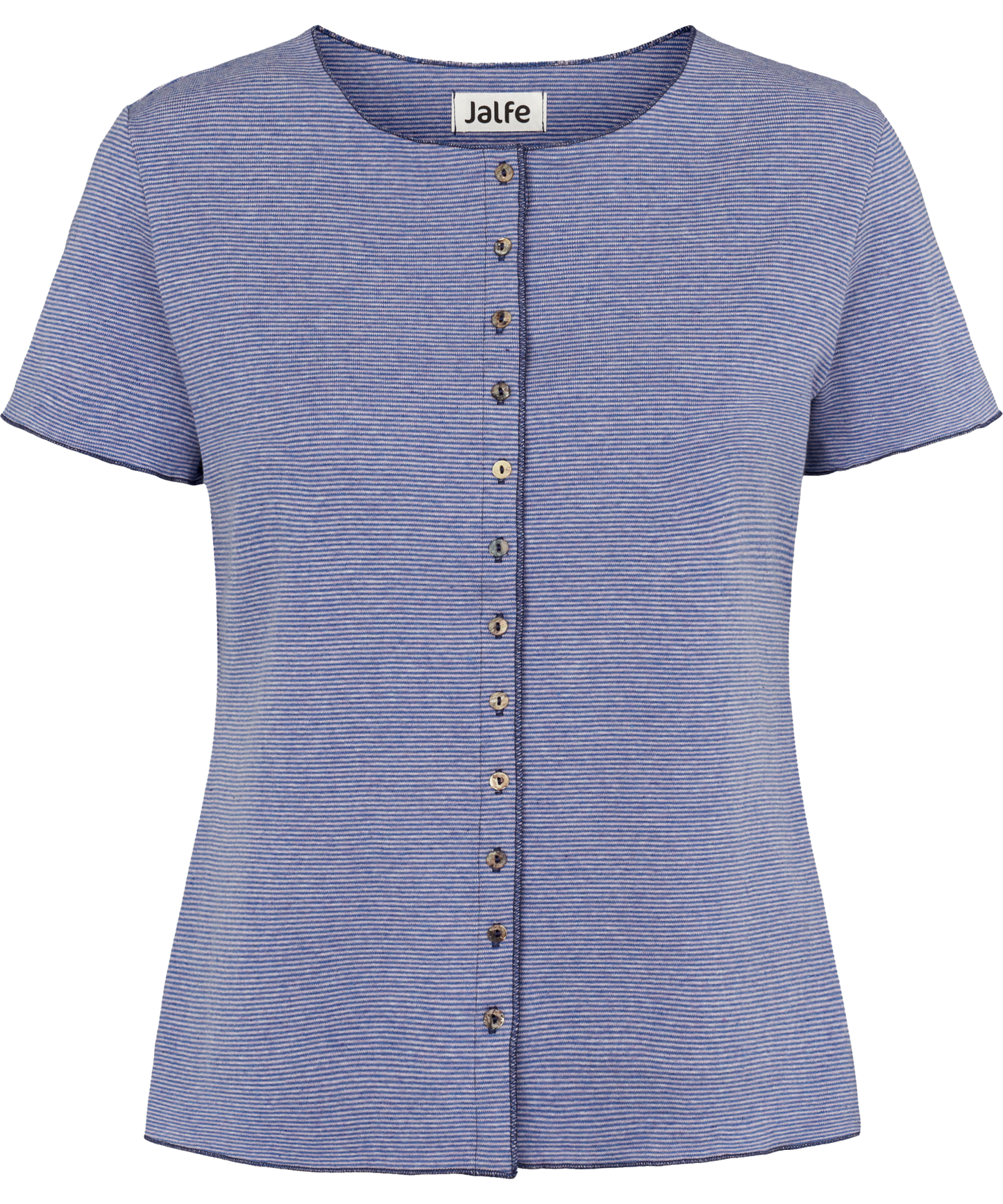 Button shirt s/s org. cotton fine stripes