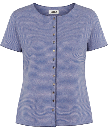 Button shirt s/s org. cotton fine stripes