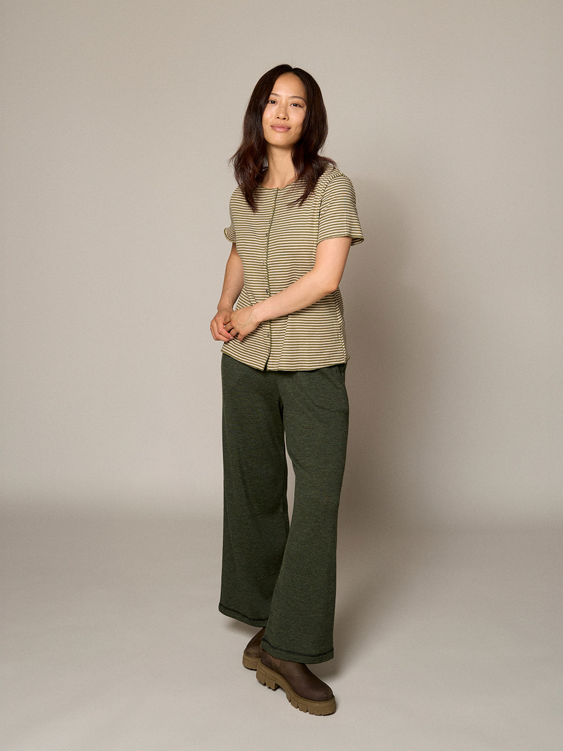 Button shirt s/s org. cotton fine stripes