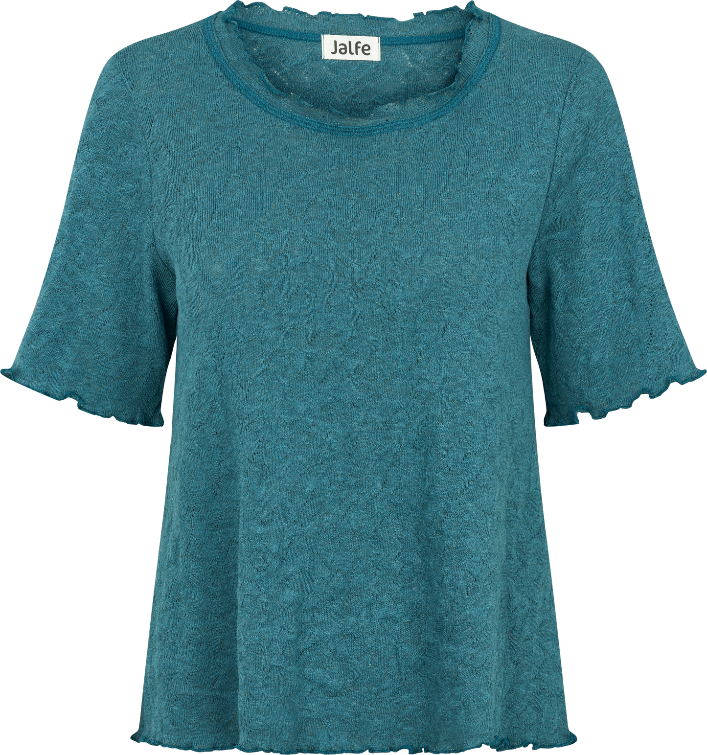 Frill shirt s/s org. cotton  jacquard